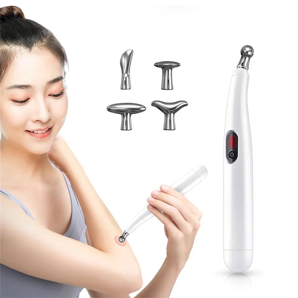 NEW Arrivals 5 IN 1 Set Electronic Acupuncture Massage Pen Smart Pulse Meridian Energy Pen Pain Relief Microcurrent Pulse Muscle Massage Stick Kit Health Care Supplies