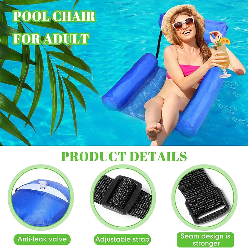 NEW Arrivals Inflatable Floating Hammock Aquatic Pool Inflatable Mat Lounger Sofa Water Sports Toys Pool Toys for Summer Pool Accessories Swimming Supplies