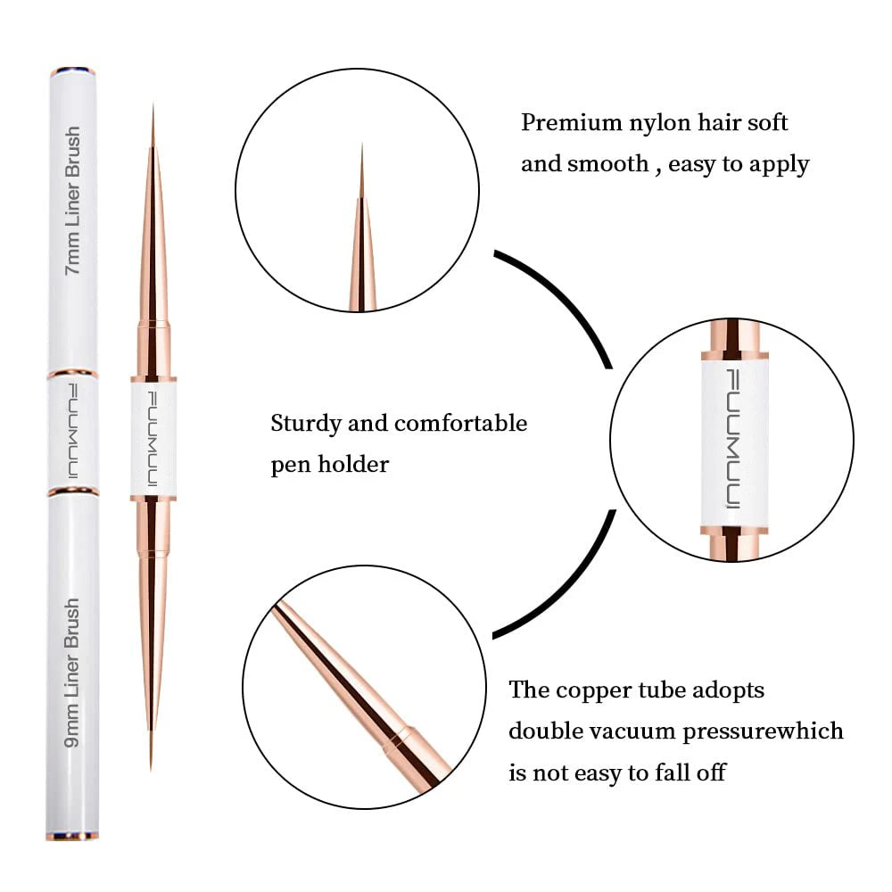 5Pcs Dual End Nail Art Pen Brushes