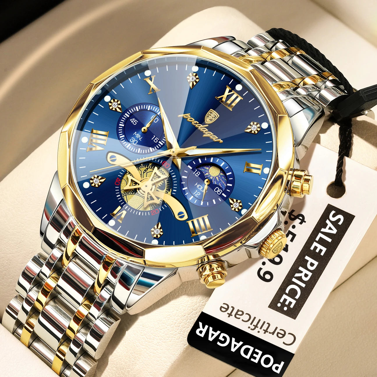 Low Price Sales are Limited Luxury Men Watch Top Original Waterproof Luminous Chronograph 13 Colors Man Wristwatch Stainless Steel Quartz Men's Watches Luxury Gift for Boyfriend Husband