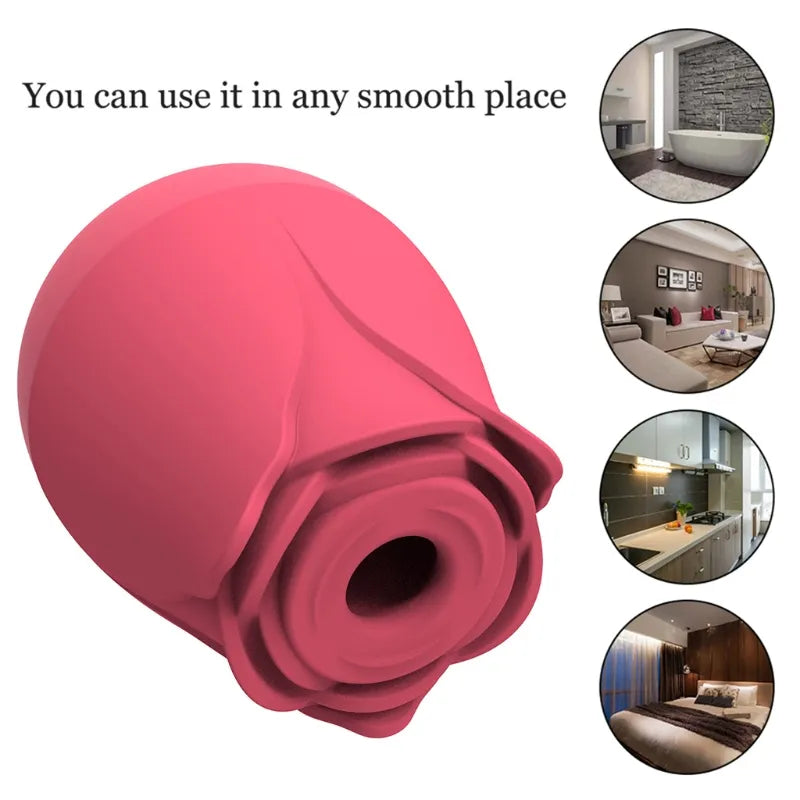 10 Frequency Rose Shape Sucking Massager Nipple Stimulator Adult Sex Toy for Wom Drop Shipping
