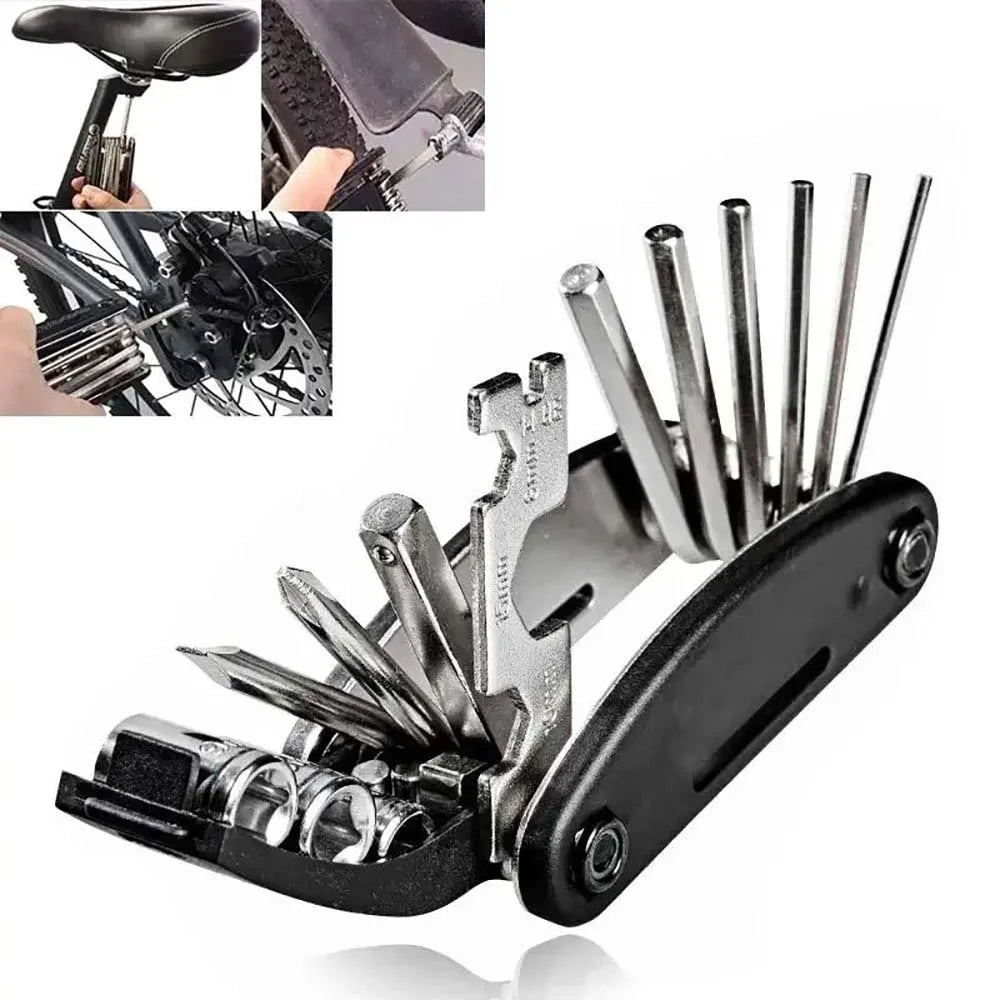 NEW Arrivals 16 in 1 Set Portable Bicycle Repair Tools Kit Hex Wrench Nut Tire Screwdriver Motorcycle Bicycle Repair Tools