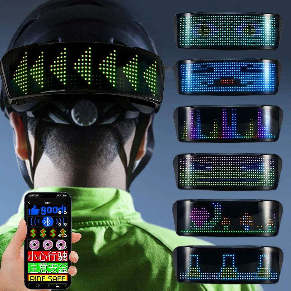 NEW USB 5V/2A Night Cycling Bike Helmet Tail Light LED Helmet Screen with Turn Signals Speedometer Programmable APP Patterns Display Bicycle Safety Accessories Sports Supplies