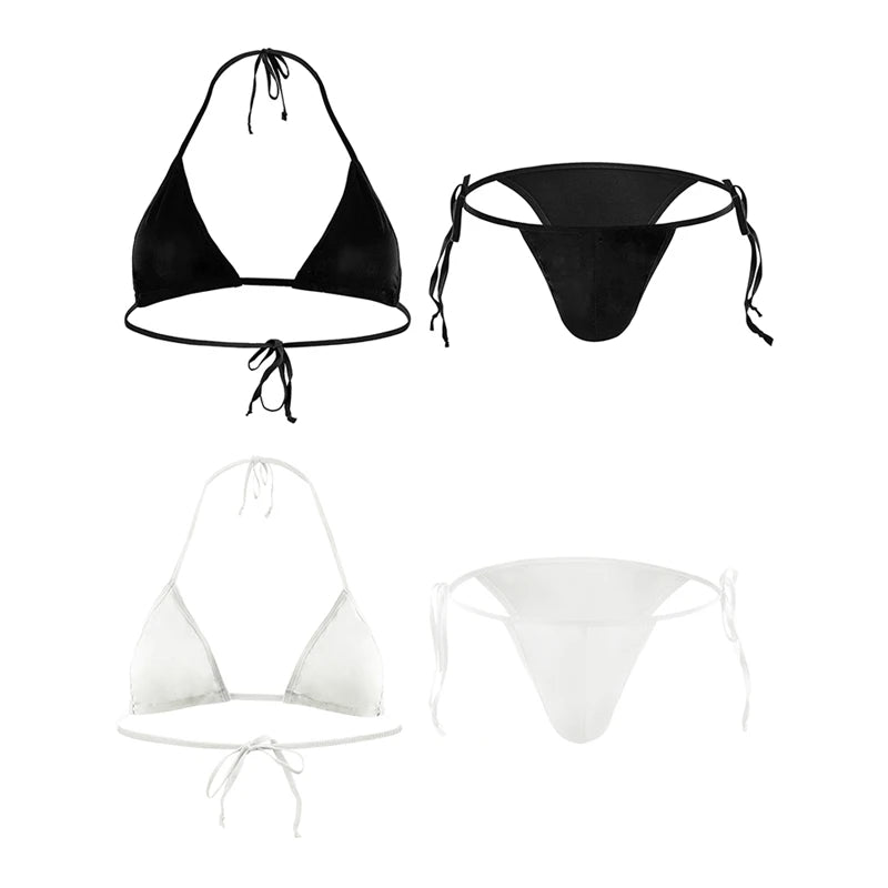 Adult Men's Bra Lingerie Set Big Sac Penis Bag Briefs Bdsm Men's Harness Crop Top Navel Sissy Outfit Body Gay Bikini