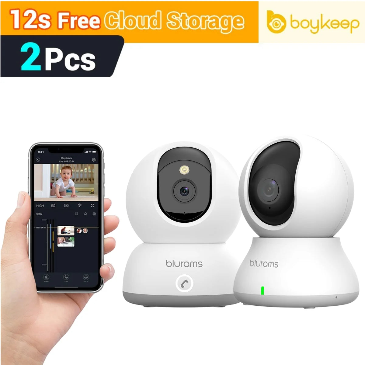 NEW Arrivals 1-4PCS Set 5G Family Baby Monitor Camera 2K HD Home Security Camera with Motion Detection and Two-Way Audio, Easy Setup, Clear Day & Night Vision Home Safety Supplies Protection