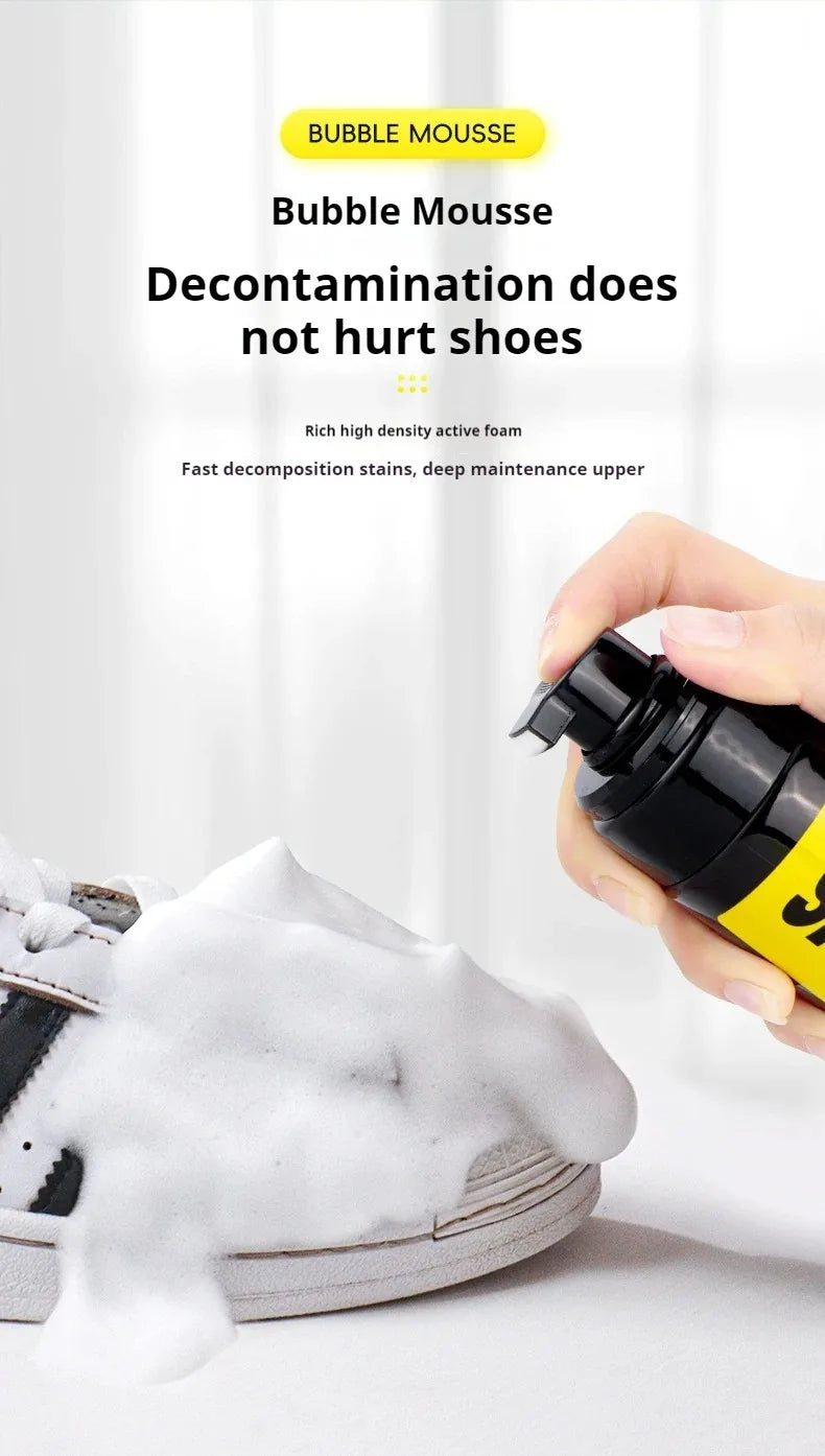 NEW 4PCS Set Sport Sneakers Shoes Cleaner Premium Water-Free Foam Sneaker Brush Towel Set Footwear Work on White Suede Boot 150ML Dry Cleaning Kit Sports Supplies