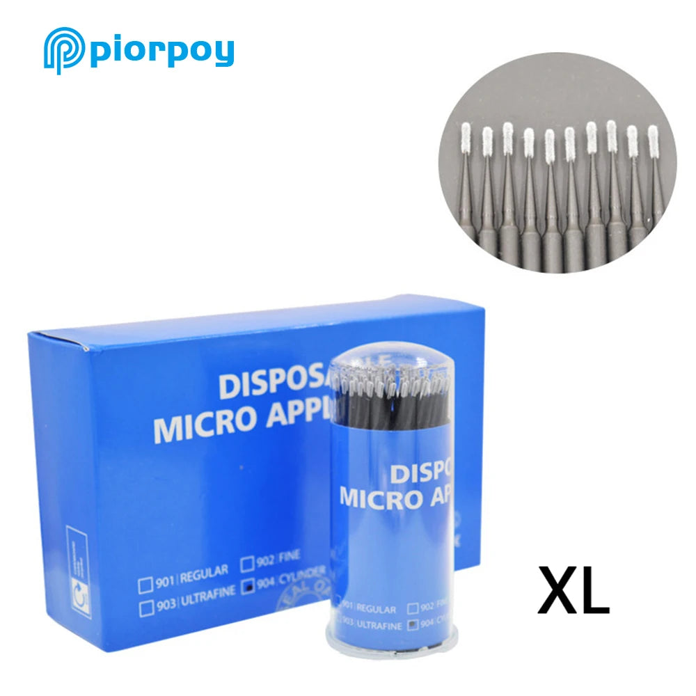 PIORPOY 100Pcs Dental Micro Brush Bottle Dental Disposable Micro Brushes Applicators Brush Teeth Oral Dentist Materials