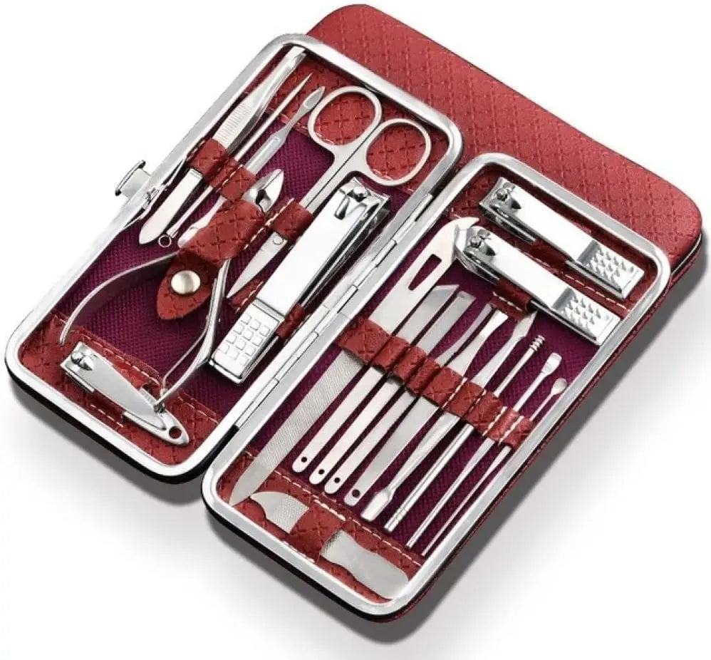 NEW Arrivals 19 in 1 Set Professional Nail Clippers Pedicure Kit, Manicure Tool Kit, Stainless Steel Facial Grooming Set Kit, Gift Idea for Women