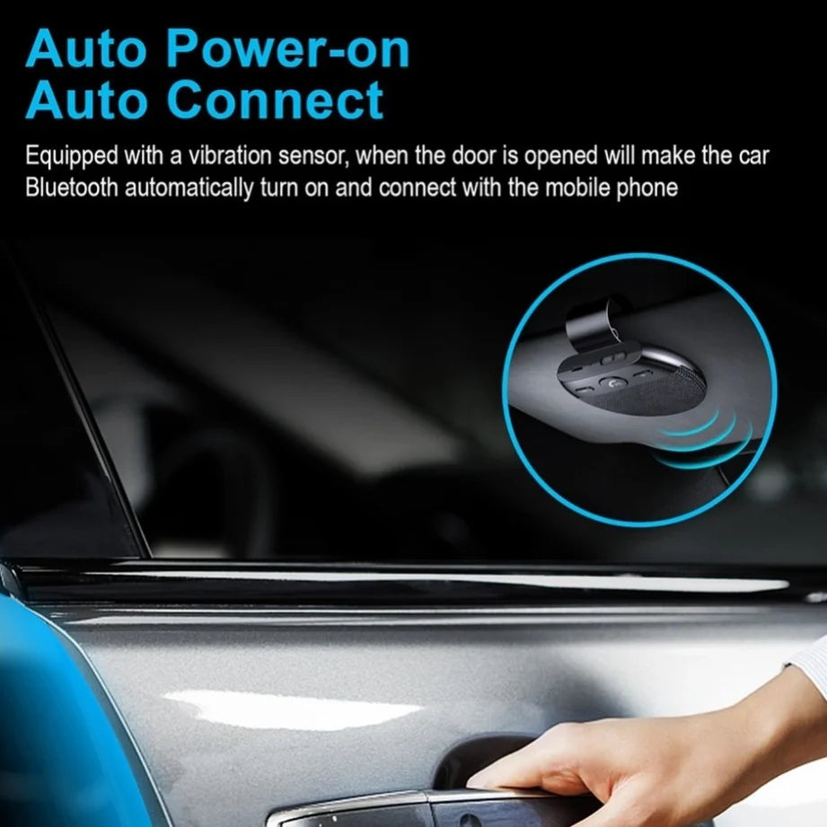 NEW Wireless Bluetooth Car Speaker Handsfree Kit Hands-Free Bluetooth Multipoint Speaker Phone Sun Visor Blue Tooth Voice Broadcast Functions Car Accessories
