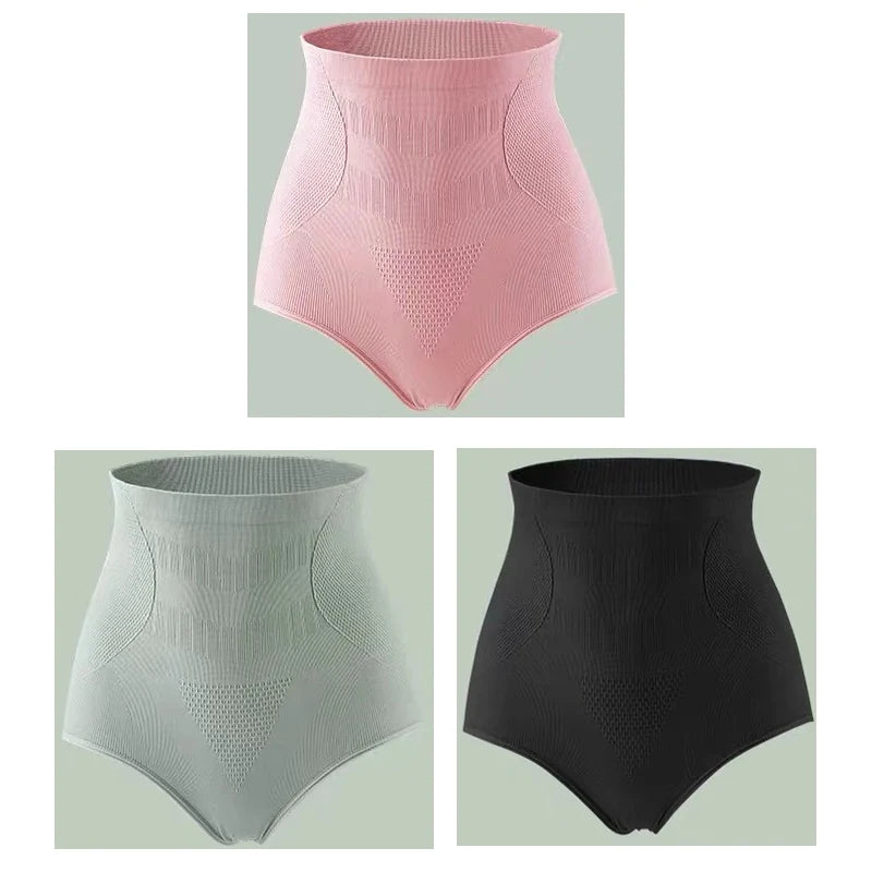 NEW Arrivals 3 PCS Set M-3XL Plus Size Women No Trace High Waist Shaping Panties Breathable Body Shaper Slimming Underwear Butt Lifter Tummy Control Panties Shapewear
