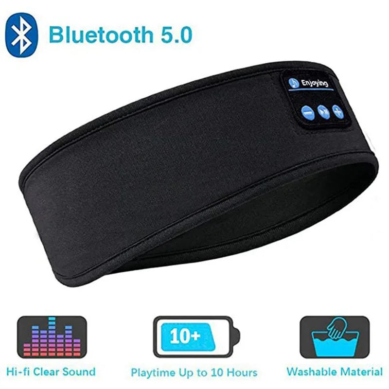NEW Arrivals Wireless Bluetooth 5.0 Earphone Sleeping Band Music Headphones Soft Elastic Comfortable Eye Mask Sleep Headset for Side Sleeper