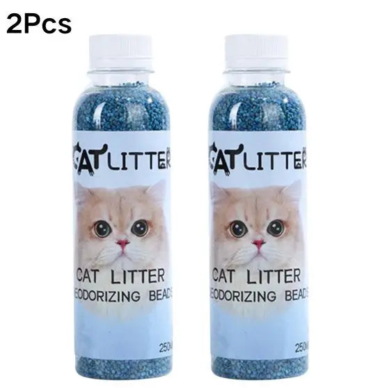 NEW 2PCS Set Cat Litter Deodorant Beads Efficient Deodorization Lasting Freshness Low Dust sanitary Cat Litter Deodorizing Beads Cats Hygiene Accessories Pets Supplies