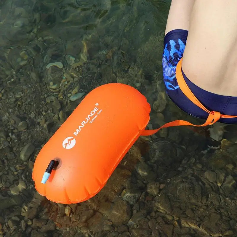 NEW Swim Safe Buoy Tow Floats Inflatable Life Saving Swim Buoy PVC Inflated Air Drying Bag Drift Bag For Home Swimming Pool Open Water Beach Swimming Training Swimming Accessories