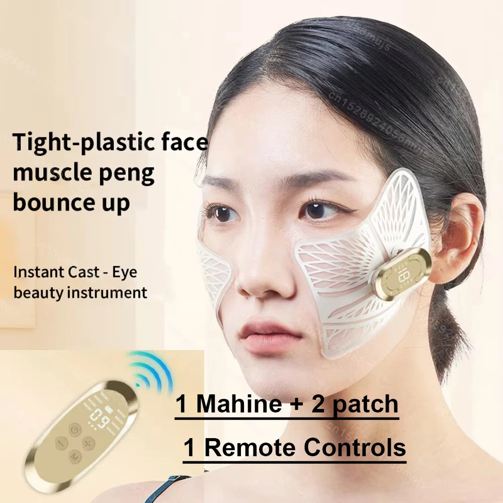 NEW EMS Facial Eye Massager Electric with Remote Control Muscle Stimulator Facial Massagers Beauty Eyes Face Lifting Fatigue Relief Women Skin Care Supplies