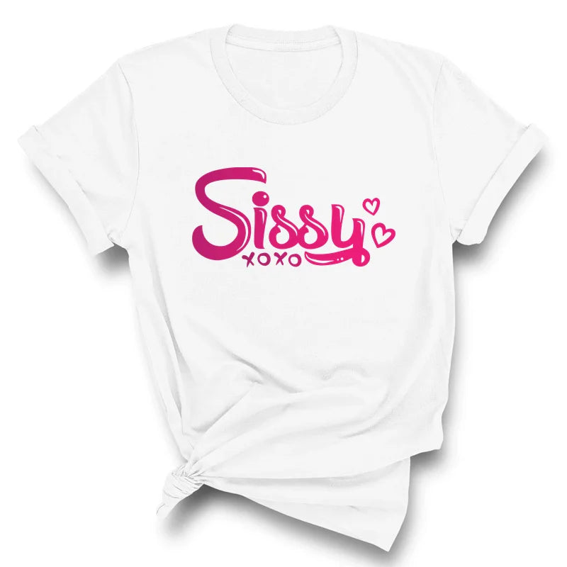 NEW Arrivals S-5XL Plus Size 4 Colors *SISSY* Letters Print T-Shirt New Female Sexy T-Shirt Kawaii Clothes Fashion Women Men Shirts Girl's Top Tee Oversized Streetwear Casual Clothing