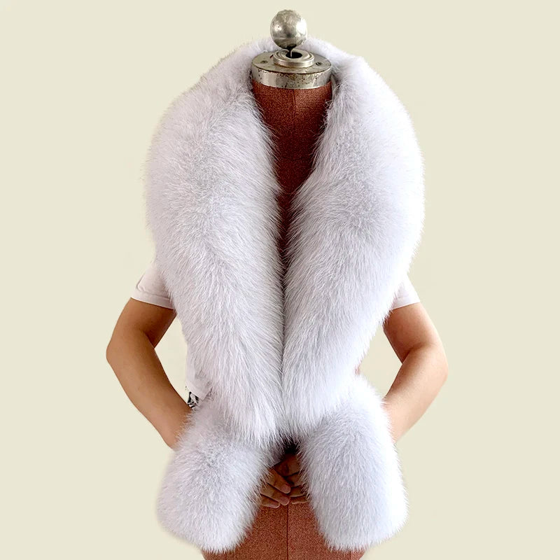 NEW Arrivals 6 Colors Set Women Winter 100% Natural Fox Fur Scarf Jacket Fur Collar Authentic Neck Scarves And Cuff Set Luxury Fox Fur Warm Neck Warmers Ladies Luxury Fashion Apparel Accessories