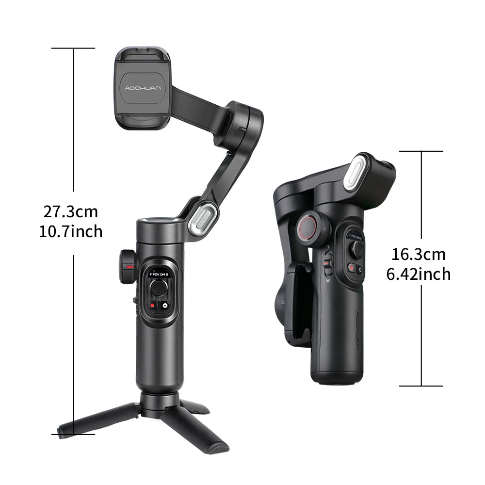 3-Axis Handheld Gimbal Stabilizer for Smartphone with Fill Light for iPhone Android Face Tracking TikTok Vlog Smart XE