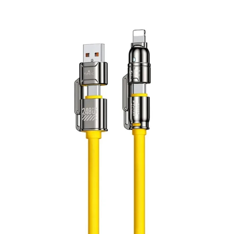 NEW Arrivals 4-in-1 Set Cable 240W Super Fast Charging Data Transfer for iPhone 16 15 14 13 12 Pro iPad Notebook Tablet Mobile Cell Phone Samsung Laptop Mobile Phones Accessories