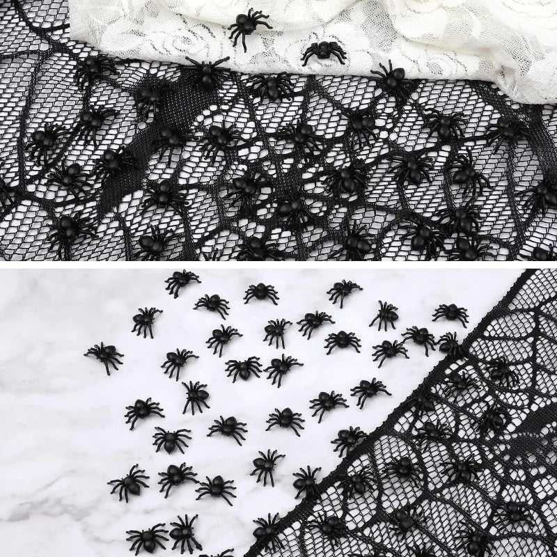 NEW Arrivals 300PCS Set Small Fake Black Spiders Halloween Decoration Horror Spider DIY Party Haunted House Prop Lifelike Insects Tricky Toys