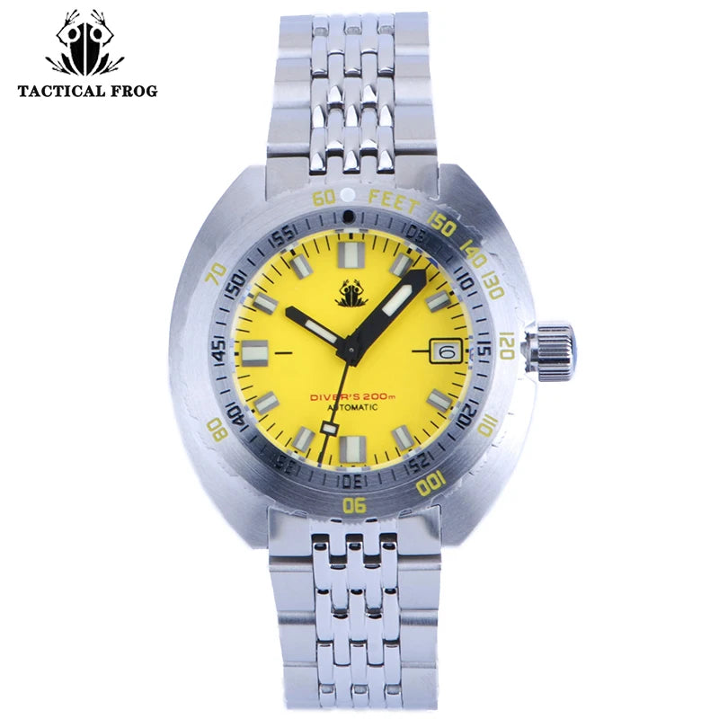 NEW Arrivals 5 Colors Diver Watch Tactical Frog SUB300T Retro Women Men Diver Watch 200M Waterproof Sapphire Mirror NH35 Automatic Mechanical Wristwatch Super Luminous Night Glowing Swimming Watch