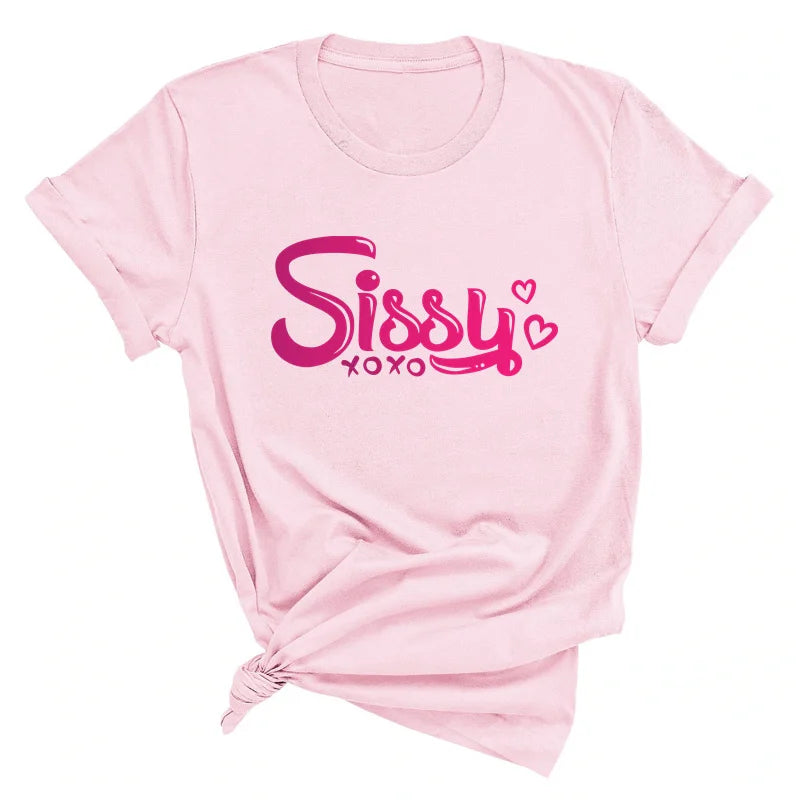 NEW Arrivals S-5XL Plus Size 4 Colors *SISSY* Letters Print T-Shirt New Female Sexy T-Shirt Kawaii Clothes Fashion Women Men Shirts Girl's Top Tee Oversized Streetwear Casual Clothing