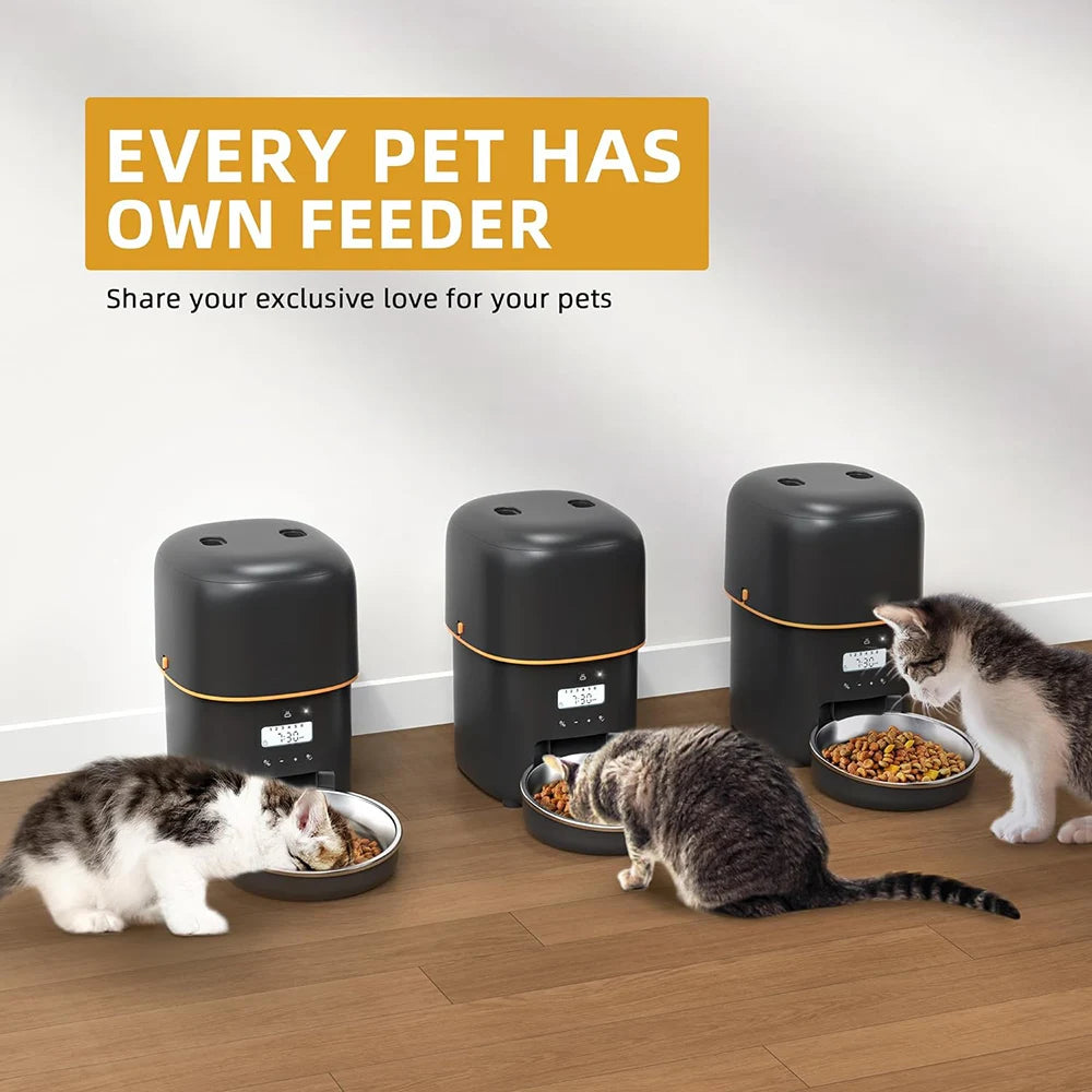 NEW Arrivals 5G Video Feeder 2L Button WI-FI Camera Automatic Cat Feeder Pet Smart Cat Food Dispenser Timer Stainless Steel Bowl Auto Feeder For Cats Dog Bowl Pets Supplies