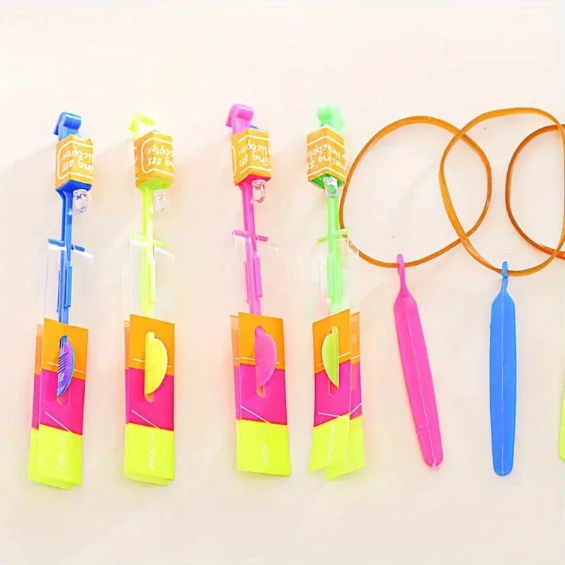 NEW Arrivals 10PCS Set Led Light Rockets - Bright Flying Toys with Slingshot Launchers, Party Favors for Birthdays, Halloween, Christmas Birthday Adults/Kids Gifts and Toys