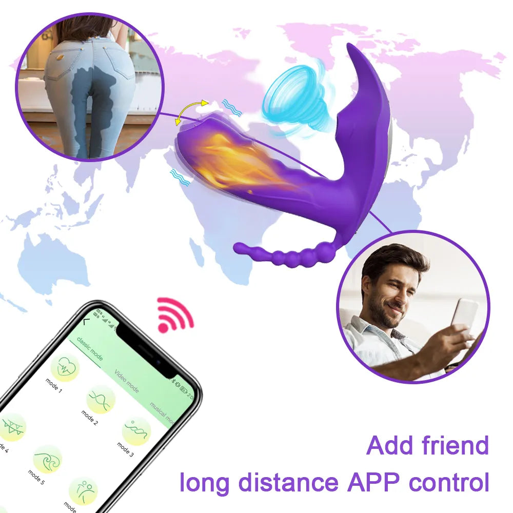 Wireless Remote Control Clit Sucker Vibrator Female Wearable Clitoris Stimulator Vibrating Dildo Sex Toy for Women Couples