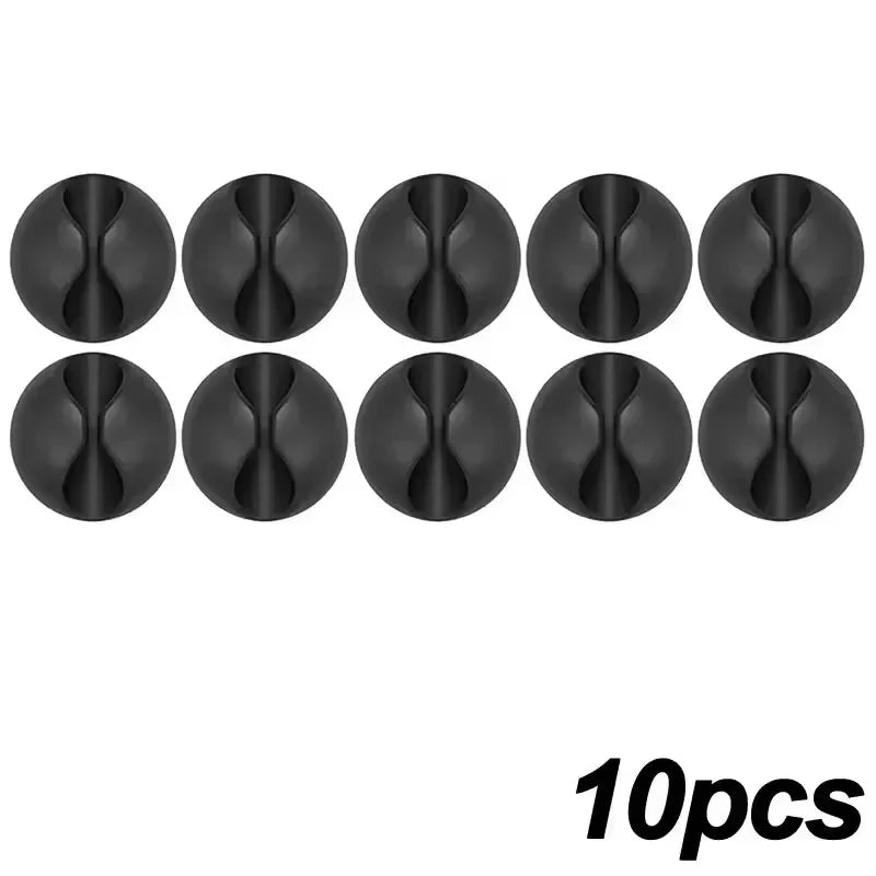 NEW 50PCS Set Cable Clip Winder Organizer Round Charger Cord Clips Desk Tidy Management Wire Adhesive Holder Clamp in Home Office Car