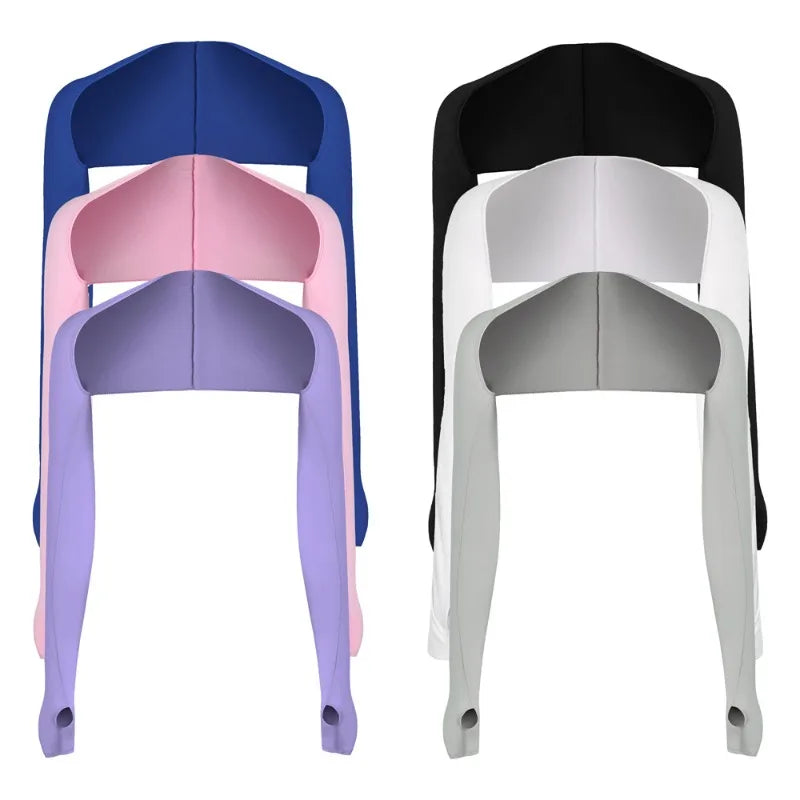 NEW Arrivals 1pcs UV Resistant Outdoor Cycling Golf Sleeve Shawl Shoulder Length Straight Sleeve Cool Feeling Viscose Filament Sunshade Women Sports Apparel Accessories