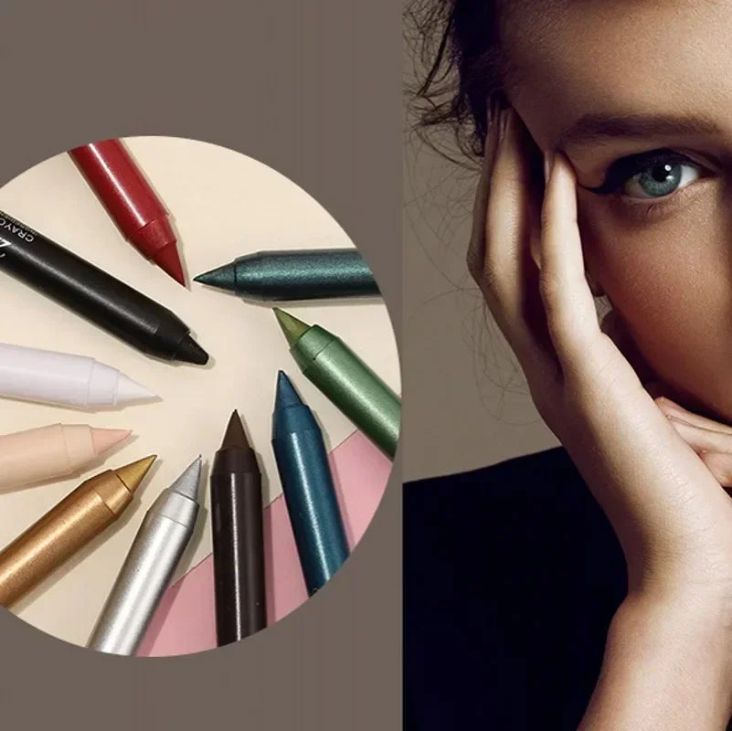 2 In 1 Eyeliner Lip Liner Gel Pencil Waterproof Long-lasting Blue White Black Brown Easy Wear Eyeliner Makeup for Eyes 7 Colors