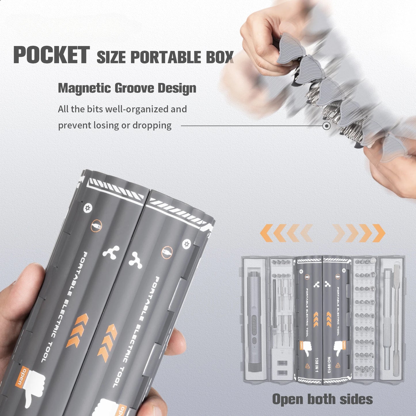 NEW Arrivals 138 in 1 Set Precision Electric Screwdriver Set Magnetic Bits Cordless House Power Tool Kit iPhone PC Laptop Tablets Drone Watch Professional Repair Tool Electronic Supplies