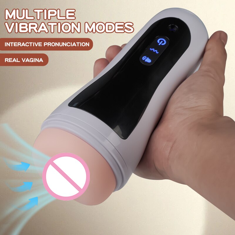 Automatic Male Masturbator Cup Sucking Vibration Blowjob Real Vagina Pocket Pussy Penis Oral Sex Machine Toys For Man Adults
