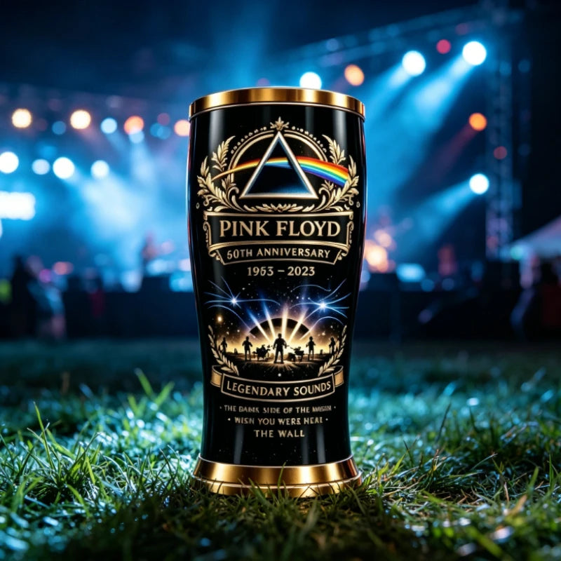 PINK FLOYD Retro Rock Band Pink Floyd 60th Anniversary Beer Glass Tumbler Stainless Steel Insulated Cup for Home Drinkware Pubs Bars Night Club Decoration Barware Accessories