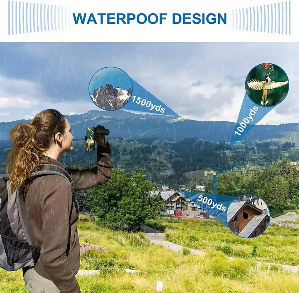 NEW 80x100 HD Zoom Monocular Telescope Portable Powerful Binoculars Long Range Telescope For Hunting Camping With Tripod Phone Clip
