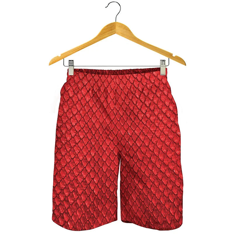 NEW Arrivals Men Summer Snakeskin Beach Shorts For Men Personality Animal 3D Swim Trunks Summer Board Shorts Loose Short Pants Streetwear Men Fashion Casual Apparel Accessories