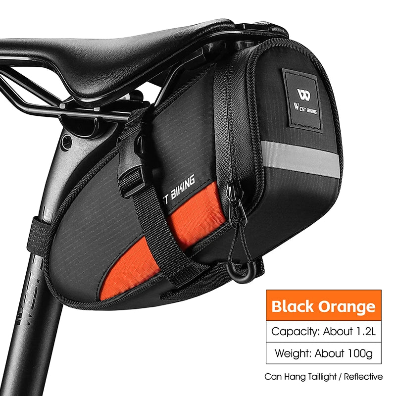 NEW Arrivals Mini Bicycle Saddle Bag Waterproof Storage Tail Rear Pouch Accessory Kit Tool Reflective MTB Road Bicycle Bag Accessories Sports Supplies
