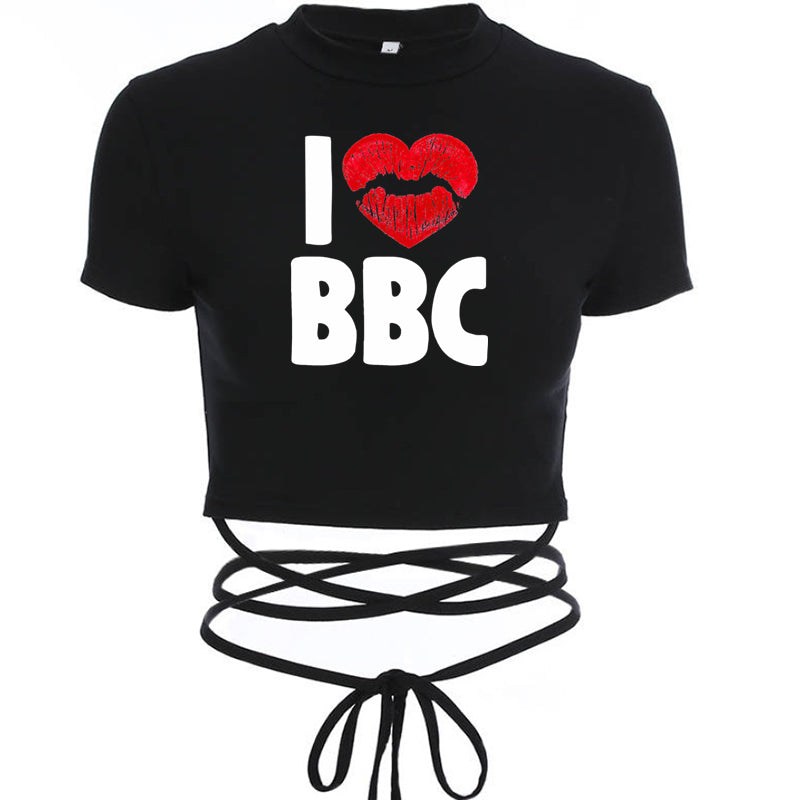 NEW Arrivals Queen of Spade BBC ONLY Summer Women Black Short T-Shirts Ladies Sexy Crop Tops Short Sleeve Bandage Tee Tops Female Shirts