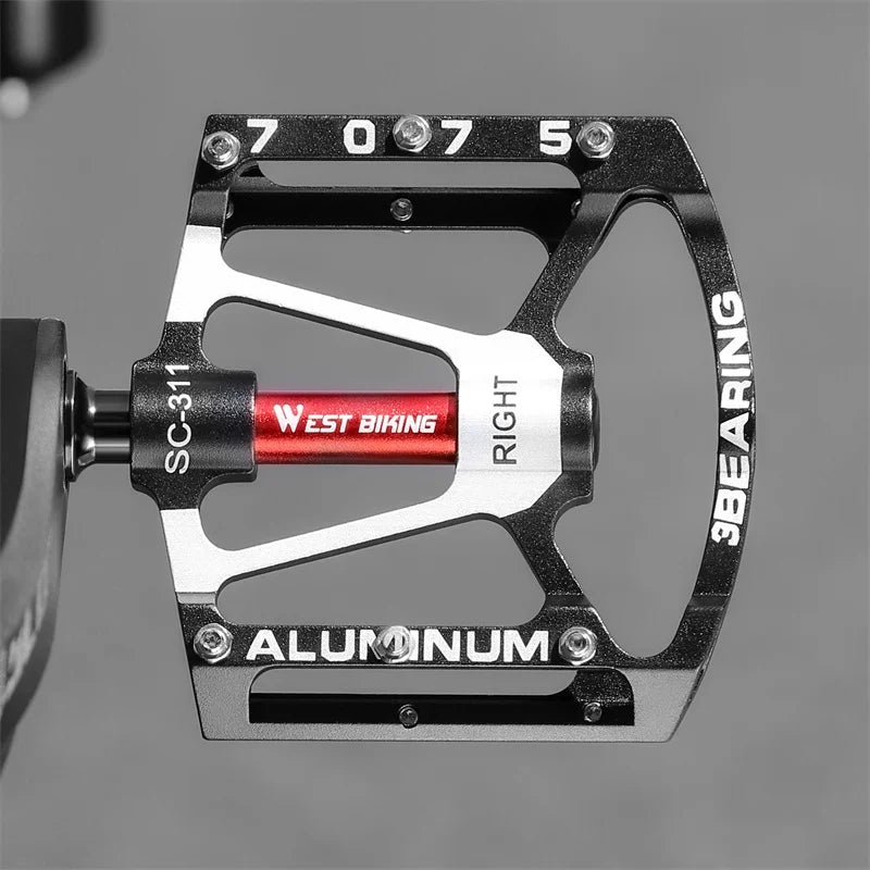 NEW Colorful/Silver Color 3 Bearing Bicycle Professional Pedal CNC Aluminum Alloy Anti Slip MTB Road Bike Pedal Widen Pedals Profession Bike Accessories