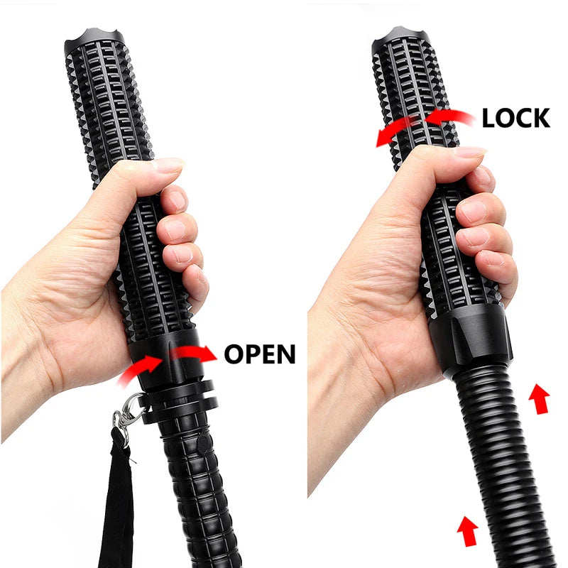 NEW Arrivals Self Defense Telescopic Zoom Flashlight LED Waterproof Baseball Bat Aluminum Alloy Torch Lamp For Emergency Anti Riot Equipment Women Men Safety Security Supplies