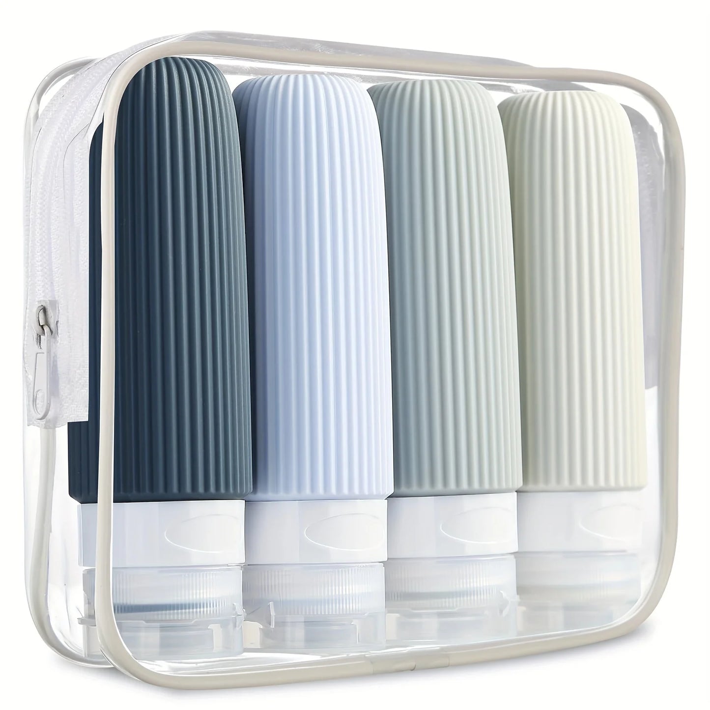 NEW Arrivals Travel Airport Ship Silicone Bottles, TSA Approved 3-Ounce Portable BPA Free Leak-Proof, Squeezable Refillable Silicone Container, Perfume Fragrance Shampoo Liquid Bottles