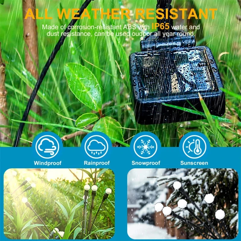 10 LED Solar Garden Lights Powered Firefly Lights Outdoor Garden Decoration Landscape Lights Firework Firefly Lawn Lamps