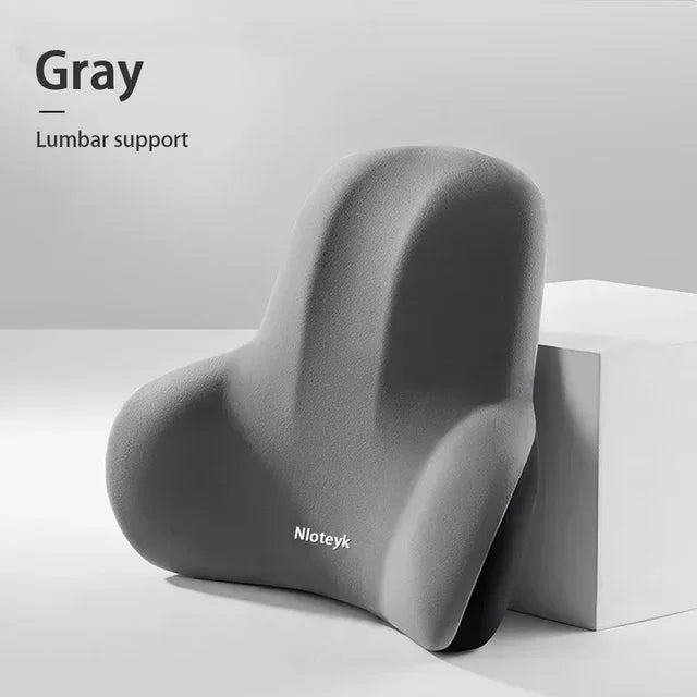 NEW Arrivals 2PCS Set 3 Colors Car Memory Foam Lumbar Support Cushion, Polyester Fabric, Anti-Slip, Washable, Ergonomic Design, Slow Rebound Memory Material