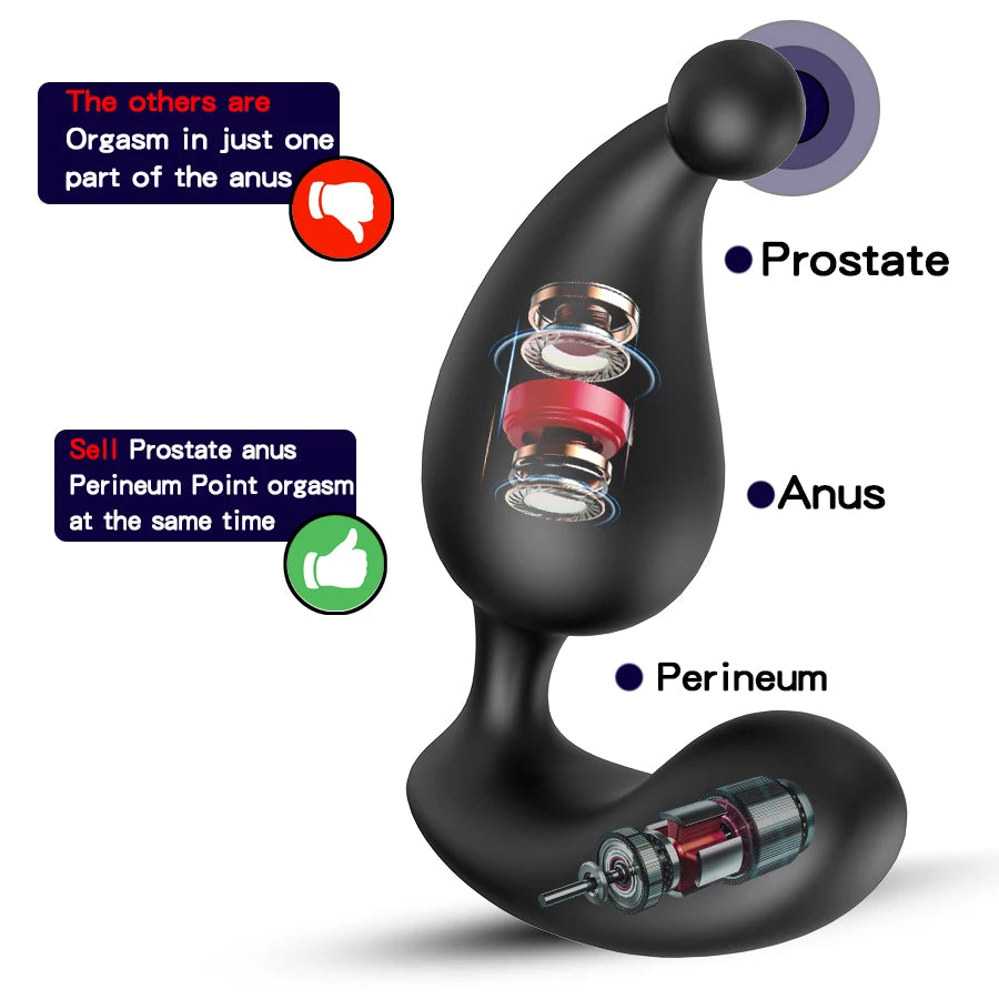 Anal Plug Vibrator Male Prostate Massage Wireless Control Silicone Butt Plug G-spot Stimulator Masturbator Sex Toys For Man/Gay