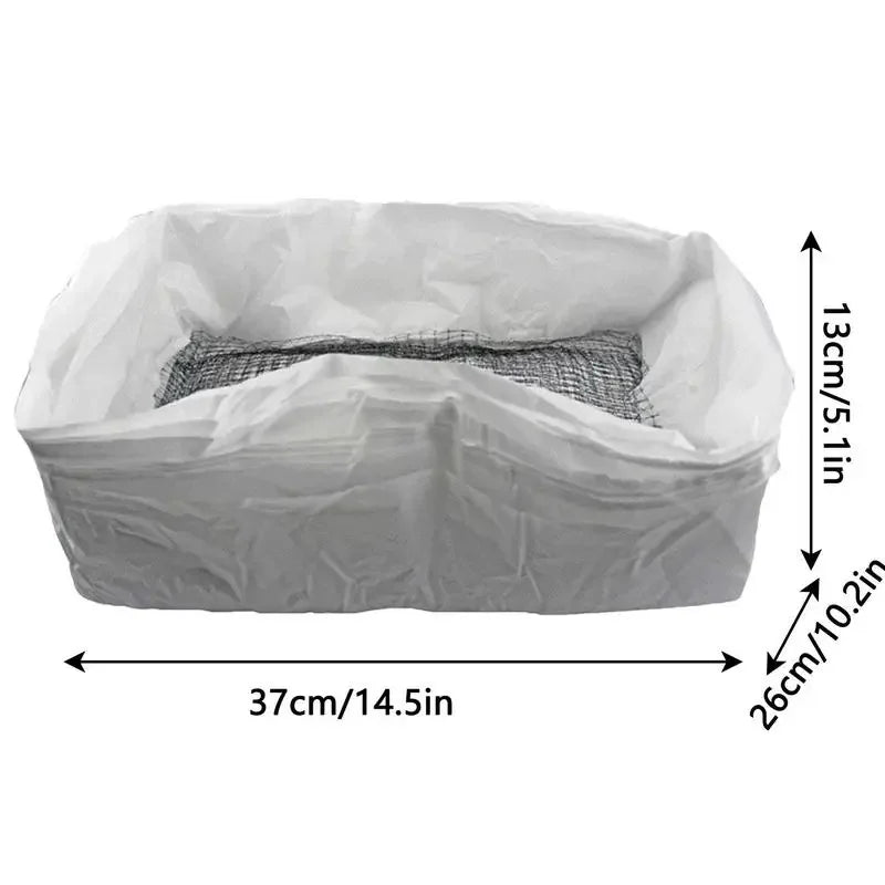 Cat Litter Bags Liners 10Pcs Drawstring Sifting Cat Bags with Filter Net Reusable Litter Box Liners Thick Cat Litter Bags