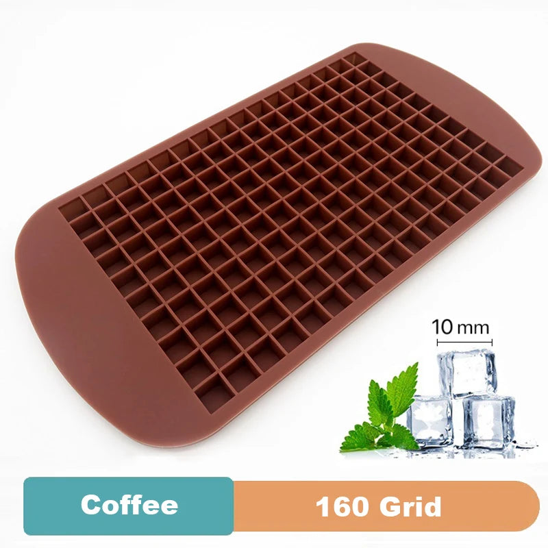 NEW Arrivals 4PCS Set 160 Grid Big Ice Tray Mold Giant Jumbo Large Food Grade Silicone Ice Cube Square Tray Mold DIY Ice Maker Ice Cube Tray for Cocktails