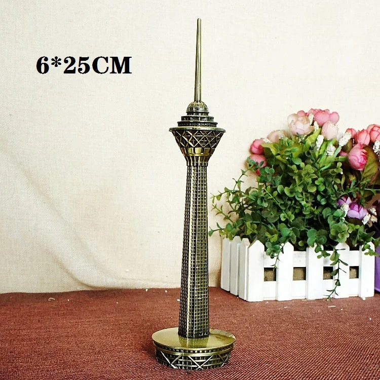 NEW Arrivals 30 Kind Metal Handicrafts Pisa Tower Egyptian Pyramids Building Model Taj Mahal Empire State Building Ornaments Architects Gifts Home Office Decoration Supplies