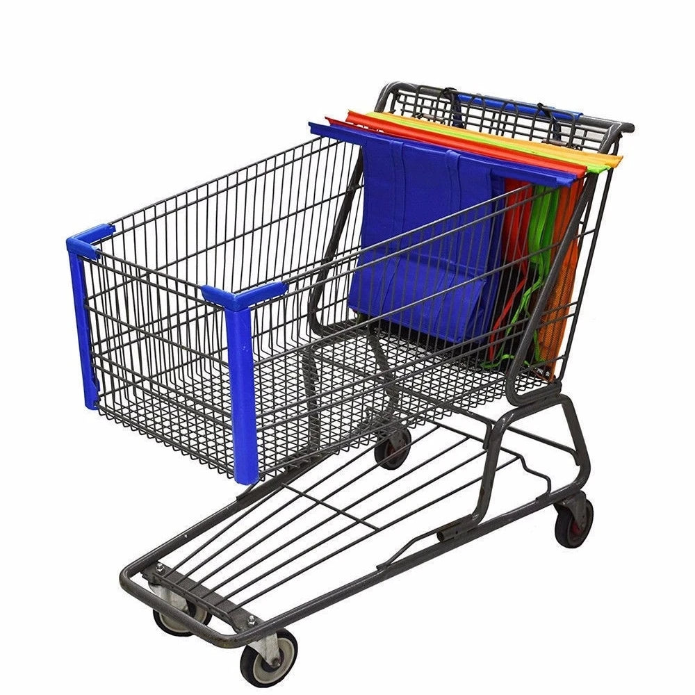 4Pcs/set Thermal Foldable Cart Trolley Supermarket Shopping Storage Bags Reusable Eco-Friendly Grocery Shop Handbag Nonwovens Tote Bag