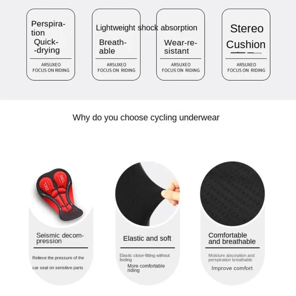 NEW Arrivals M-3XL Blue/Red Color Breathable Cycling Shorts Men Cycling Underwear 5D Gel Pad Shockproof Bicycle Underpants MTB Road Bike Equipment Cycling Apparel Accessories Sports Clothing Supplies
