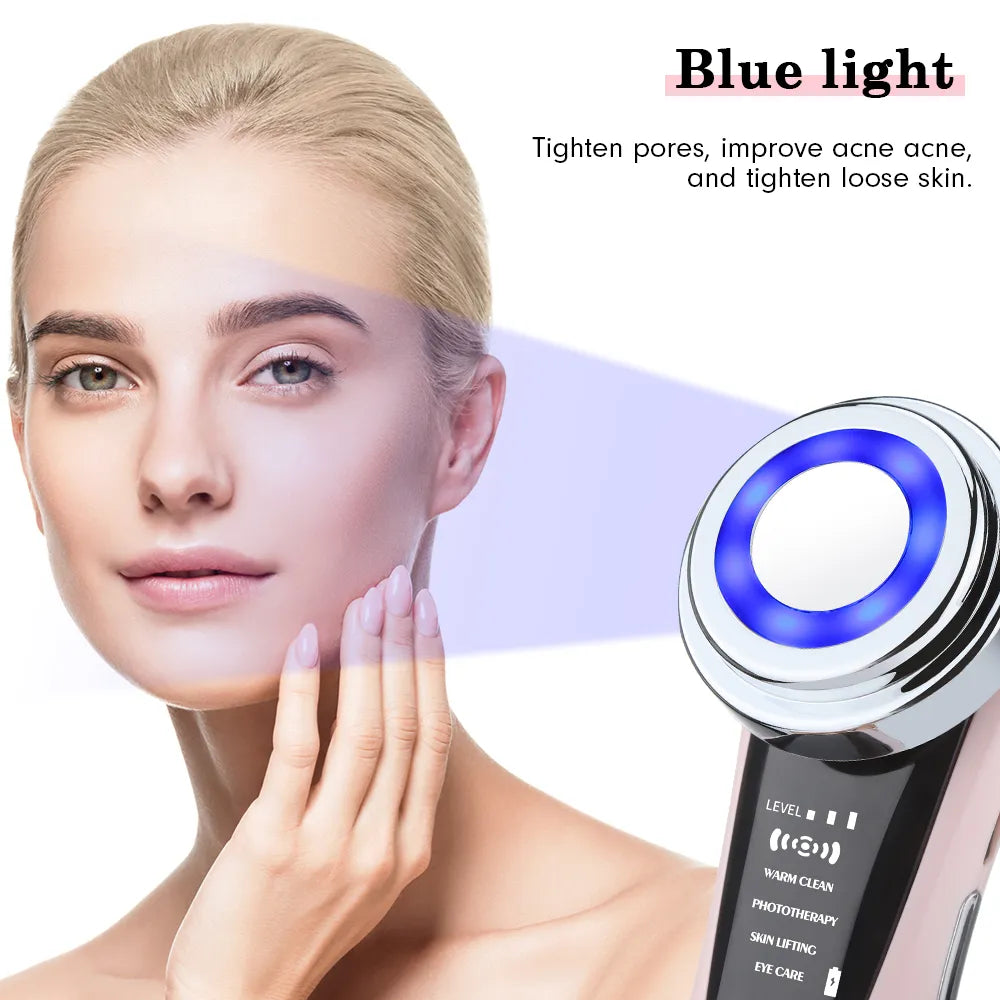 5 In 1 Beauty Device Red&blue Light Therapy Skin Rejuvenation Skin Tightening Eye Care Facial Cleansing Face Lift Face Massager